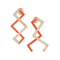 Tick Tock Earrings - Neon Orange